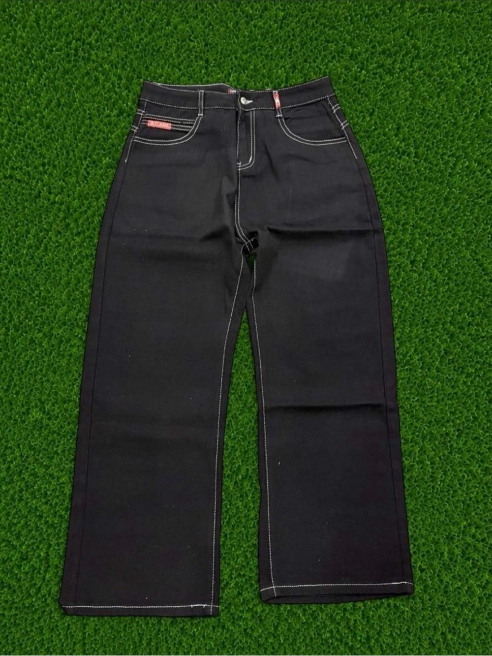 JNCO Skull Embroidered Black Wide Leg Jeans Size s M,L